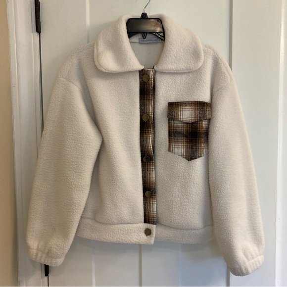 Miss Sparkling Plush Plaid Fleece Teddy Jacket - Picture 4 of 9